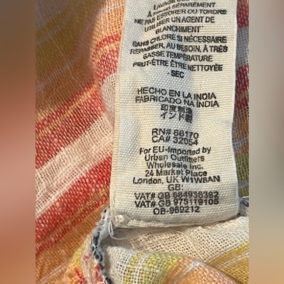 Free People Yellow Boho Tunic Babydoll Dress Size XS Cotton Fringe Oversized - Picture 7 of 11